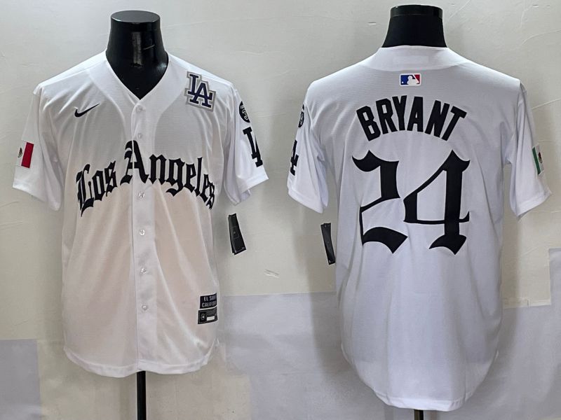 Men Los Angeles Dodgers #24 Bryant White Five generations Joint Name 2025 Nike MLB Jersey style 13->los angeles dodgers->MLB Jersey